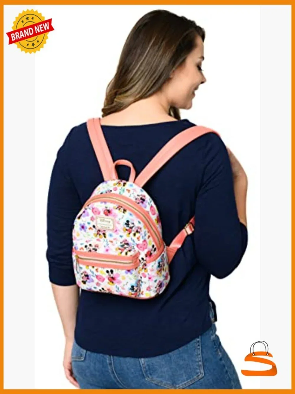 Mickey & Minnie Mouse Floral Mini Backpack Handbag